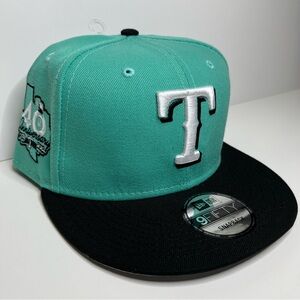 Texas Rangers New Era 9Fifty SnapBack Hat 40 Year Anniversary Patch